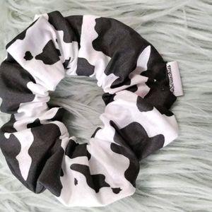 Cow print scrunchie